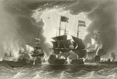 Defeat of the Dutch Fleet by Admiral Blake by English School