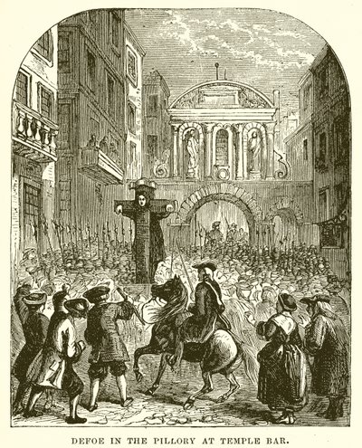 Defoe in the Pillory at Temple Bar by English School