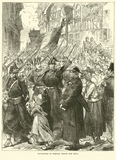 Departure of French Troops for Metz, August 1870 by English School