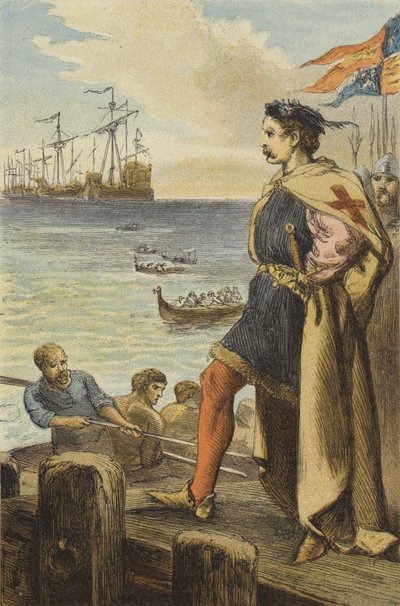 Departure of Richard I for Palestine by English School