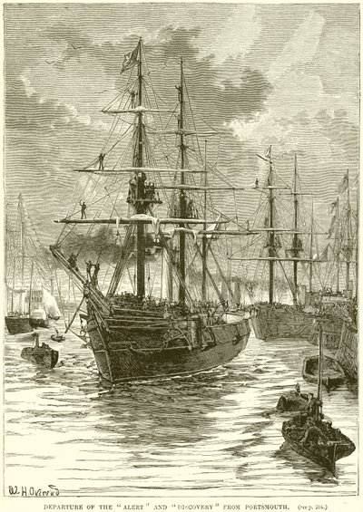 Departure of the Alert and Discovery from Portsmouth by English School