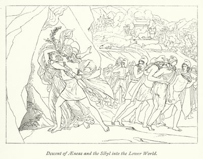 Descent of Aeneas and the Sibyl into the Lower World by English School