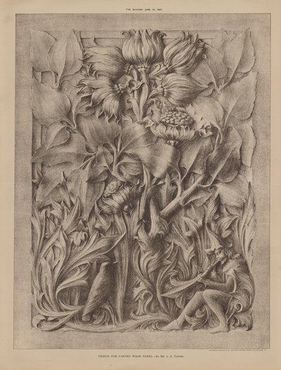 Design for Carved Wood Panel by English School