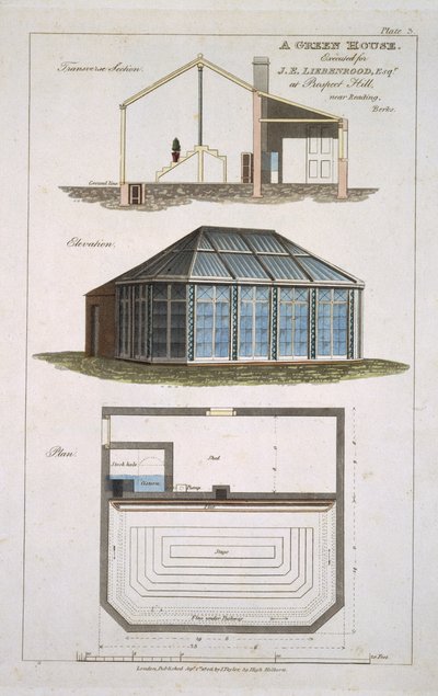 Design for a Greenhouse for J. E. Liebenrood at Prospect Hill by English School