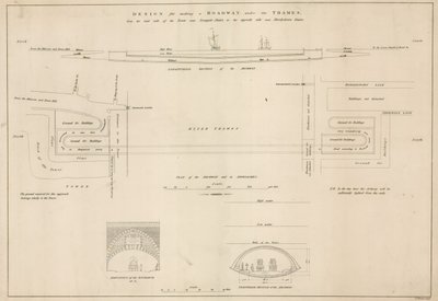Design for a Roadway Under the Thames by English School