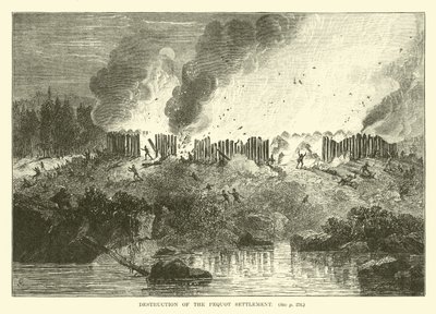 Destruction of the Pequot Settlement by English School