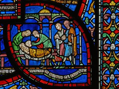 Detail from the Miracle Window depicting Jordan Fitzeisulf
