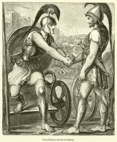 Diomed Giving Welcome to Glaucus by English School