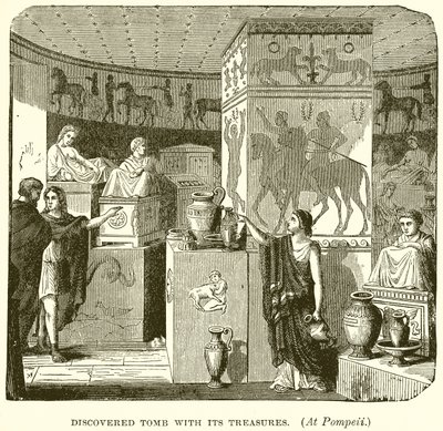 Discovered Tomb with its Treasures (At Pompeii) by English School