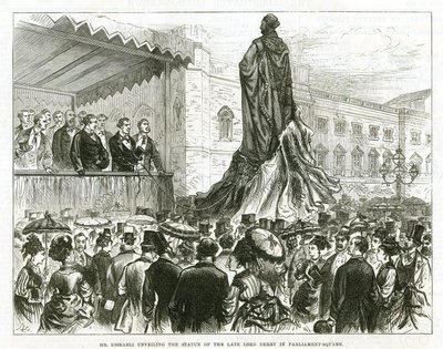 Disraeli Unveiling the Statue of the Late Lord Derby in Parliament Square, Westminster by English School
