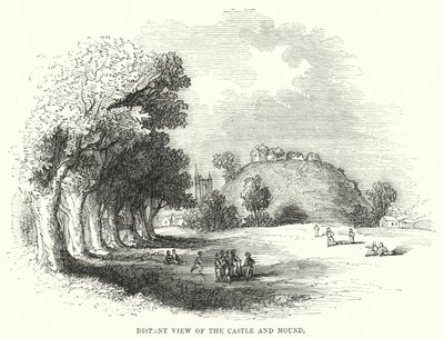 Distant View of the Castle and Mound by English School