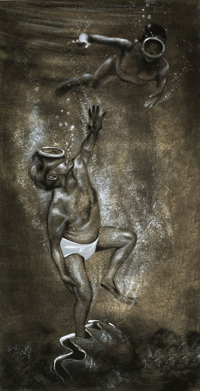 Diver with Foot Caught in a Clam by English School