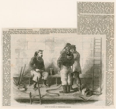 Divers at Westminster Bridge by English School