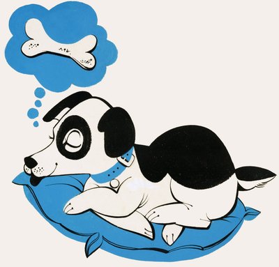 Dog Dreaming of a Bone by English School