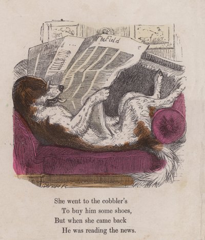 Dog Reading The Field Newspaper by English School