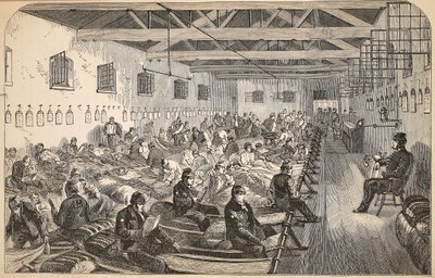 Dormitory at Coldbath Fields Prison, illustration from The Criminal Prisons of London and Scenes from Prison Life by Henry Mayhew and John Binny, pub. 1862 by English School