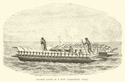 Double Canoe of a New Caledonian Chief by English School