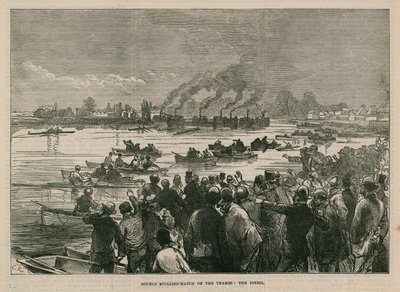 Double Sculling on the Thames: The Finish by English School