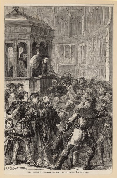 Dr Bourne preaching at St Pauls Cross by English School