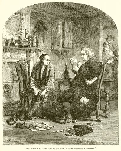 Dr. Johnson Reading the Manuscript of The Vicar of Wakefield by English School