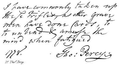 Dr Thos Percy by English School