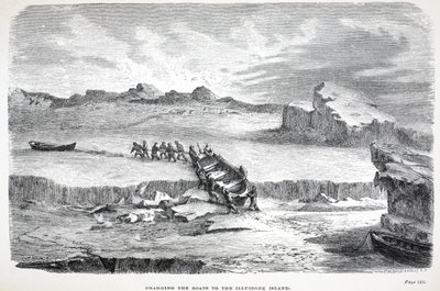 Dragging the Boats to the Illuidlek Island, London 1886 by English School
