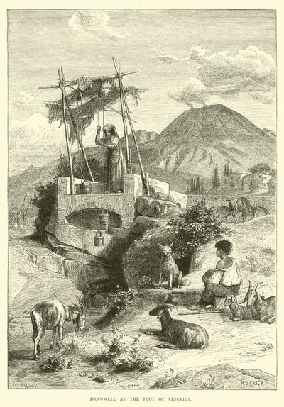 Drawwell at the Foot of Vesuvius by English School