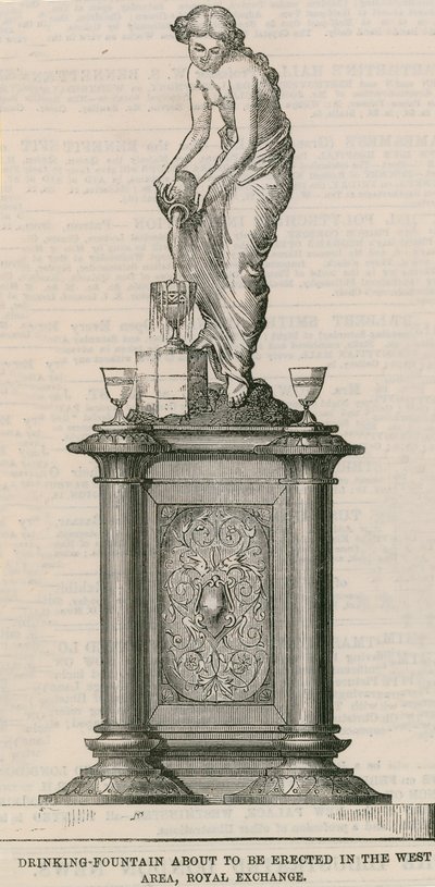 Drinking Fountain Erected Near the Royal Exchange by English School