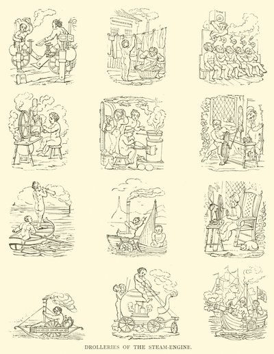 Drolleries of the Steam Engine by English School