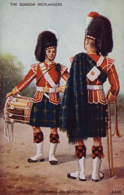 Drummer and Bandsman of the Gordon Highlanders by English School