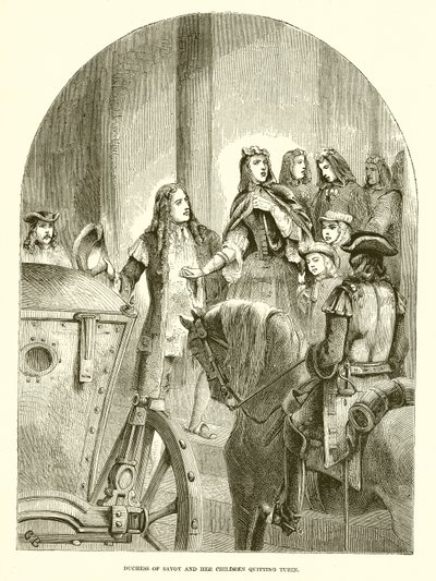 Duchess of Savoy and Her Children Quitting Turin by English School