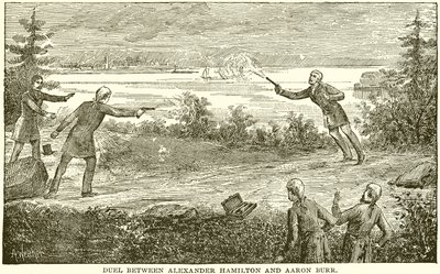Duel between Alexander Hamilton and Aaron Burr by English School
