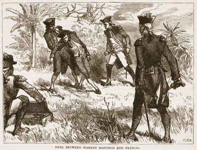Duel Between Warren Hastings and Francis, Illustration from Cassell