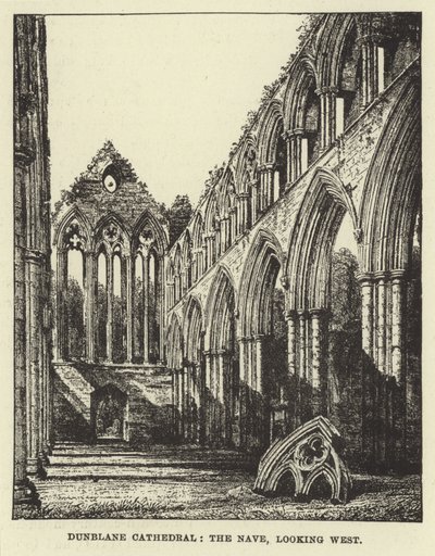 Dunblane Cathedral, the Nave, looking West by English School