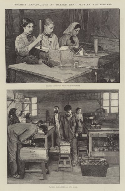 Dynamite Manufacture at Isleten, near Fluelen, Switzerland by English School