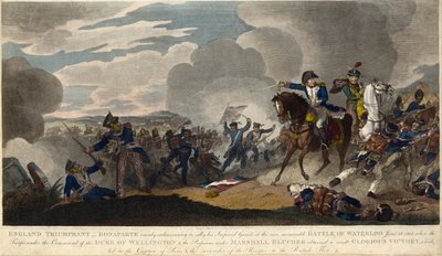 England Triumphant. Napoleon Attempting to Rally the Imperial Guard at the Battle of Waterloo by English School