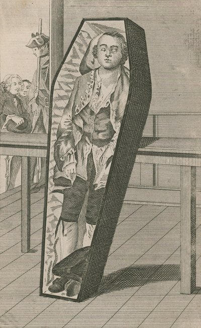 Earl Ferrers as he lay in his coffin at Surgeons Hall by English School