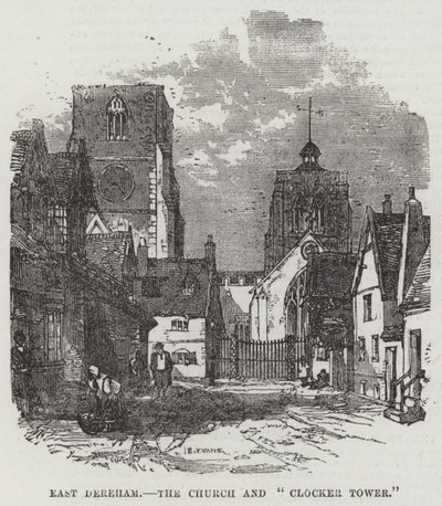 East Dereham, the Church and "Clocker Tower" by English School