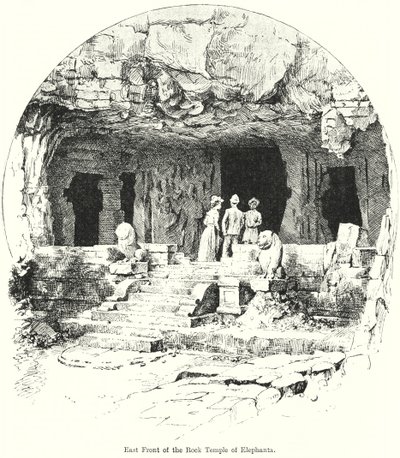 East Front of the Rock Temple of Elephanta by English School