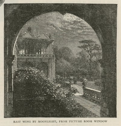 East Wing by Moonlight, from the Picture Room Window, Holland House by English School