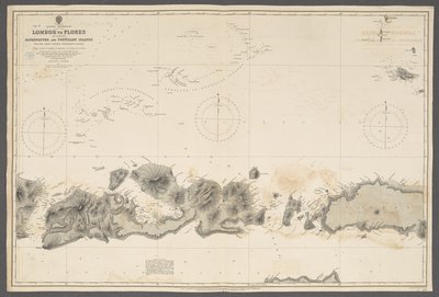 Eastern Archipelago, Lombok to Flores, including Paternoster and Postillon Islands; from Batavian Government surveys. [Admiralty Chart], London by English School