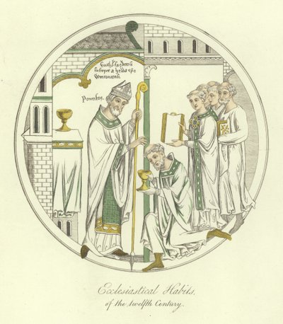 Ecclesiastical habits of the 12th Century by English School