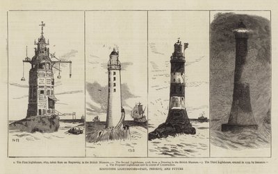 Eddystone Lighthouses, Past, Present, and Future by English School