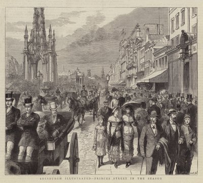 Edinburgh Illustrated, Princes Street in the Season by English School