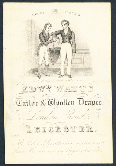 Edward Watts, tailor and woollen draper by English School
