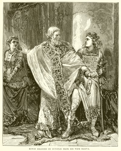 Edwin Dragged by Dunstan from his Wife Elgiva by English School