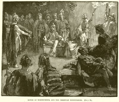 Edwin of Northumbria and the Christian Missionaries by English School