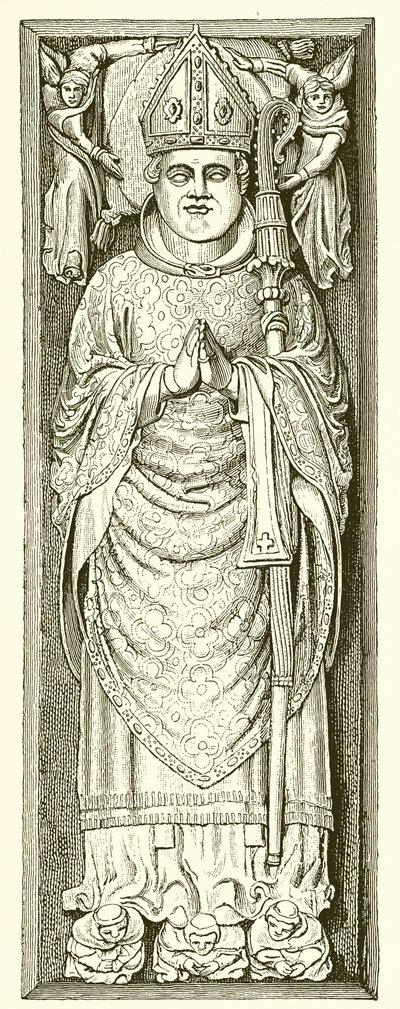 Effigy of William of Wykeham on his Tomb in Winchester Cathedral by English School