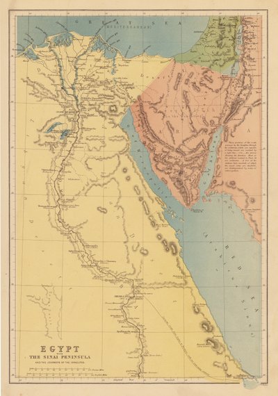 Egypt with the Sinai Peninsula and the Journeys of the Israelites by English School