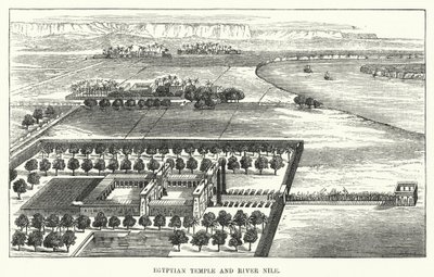 Egyptian Temple and River Nile by English School